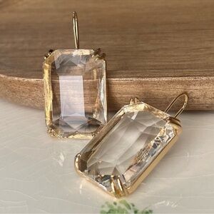Anthropologie Cecily Clear Gemstone Earrings